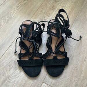 Women's Black Lace-Up Sandals